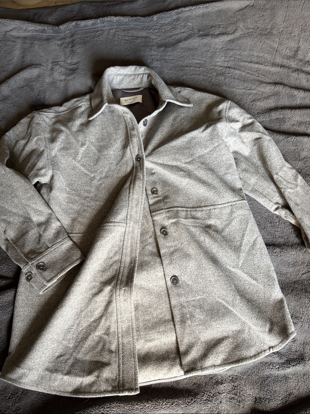 Grey Babaton Button-Up Jacket